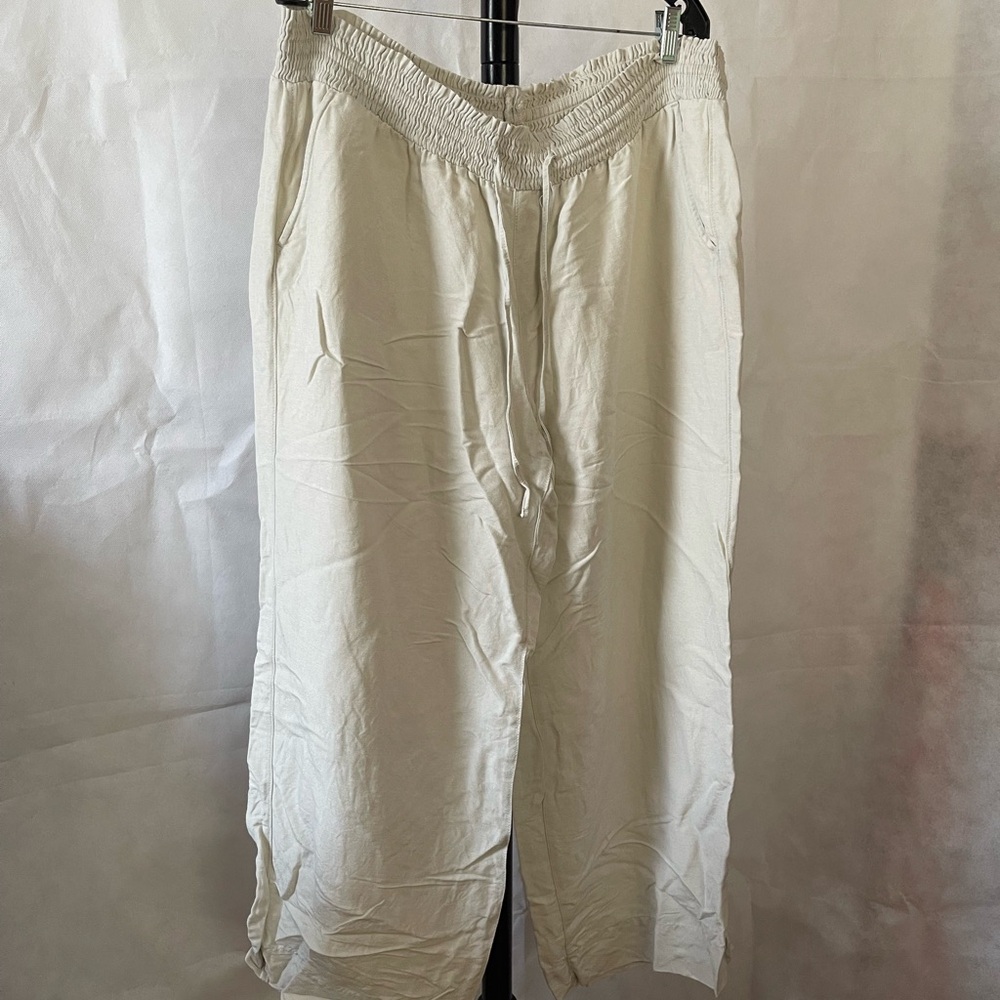 Lane Bryant Cream Textured Pants
